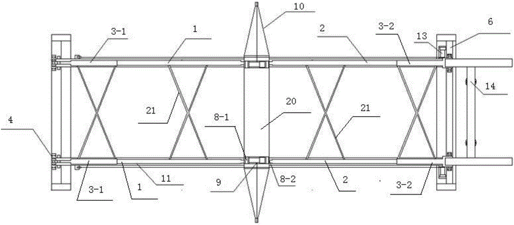 Herringbone pre-stressed concrete pre-tensioning-method bridge erecting machine and application method