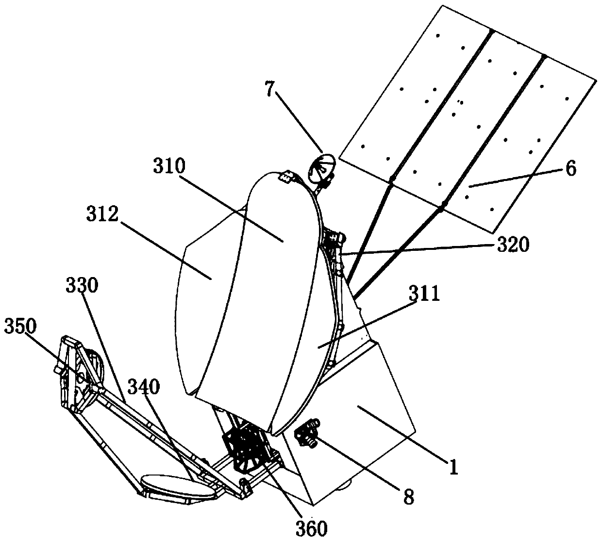 Geostationary orbit satellite with thermal deformation isolation function of load and platform