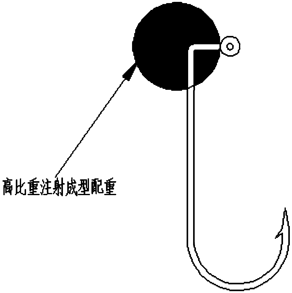 Injection molded tungsten fishhook with high specific gravity