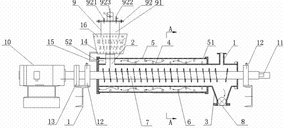 Spiral push type low temperature pyrolysis carbonation furnace