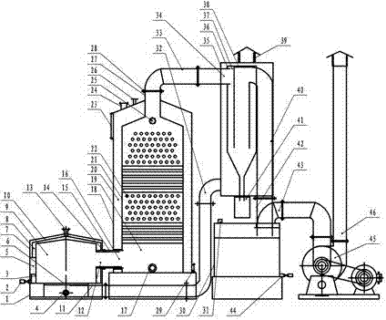 Combined energy-saving environment-friendly biomass fuel boiler