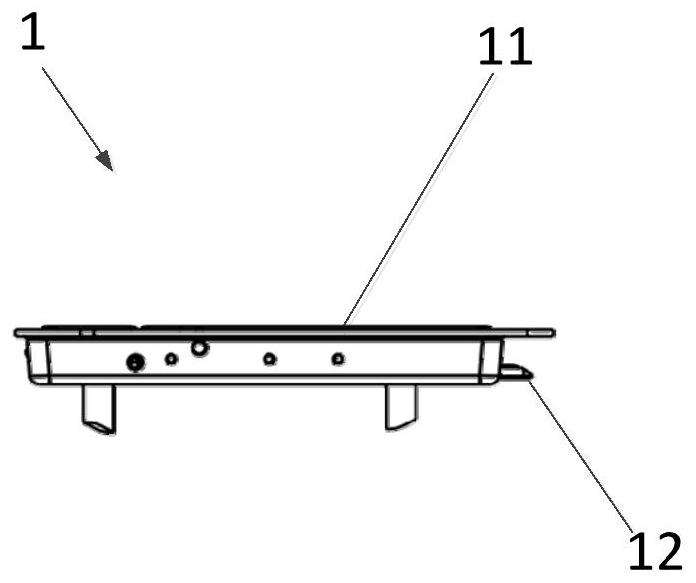 Fixing device arranged on upper cover of case and server