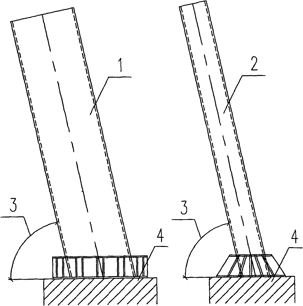 Method for measuring mounting inclination angle of one-side-inclined structure