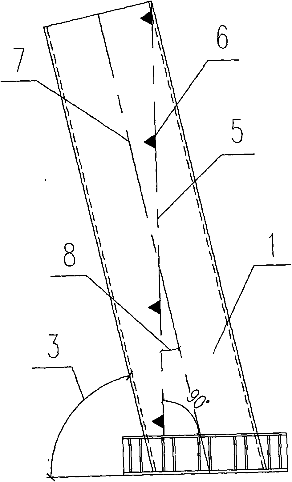 Method for measuring mounting inclination angle of one-side-inclined structure