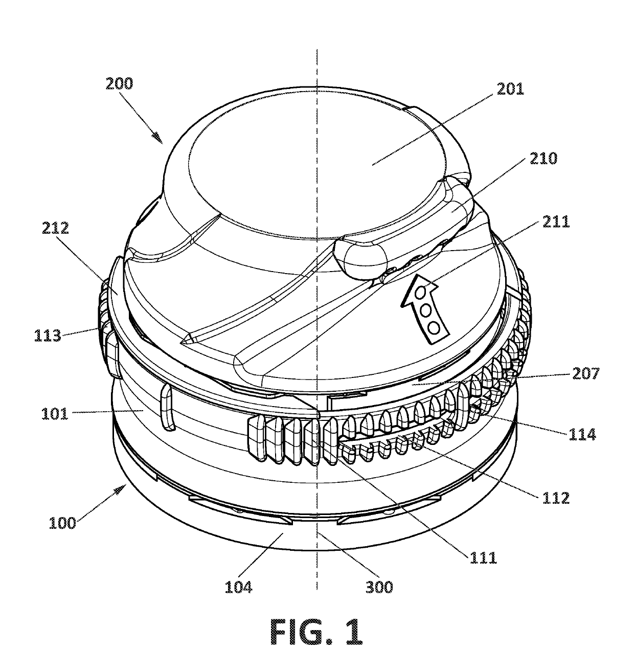 Closure device with opening indicator