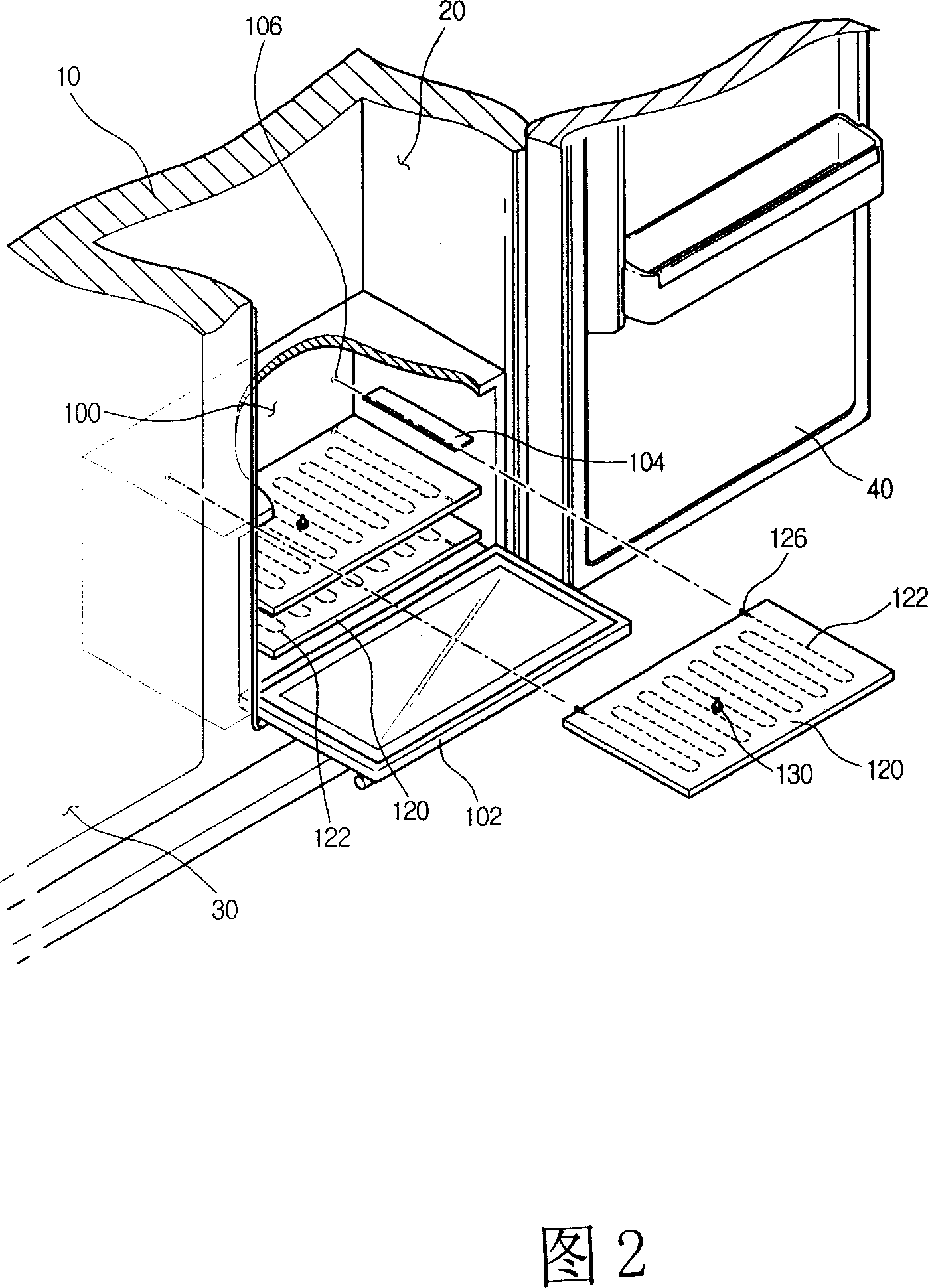 Defrosting device for refrigerator