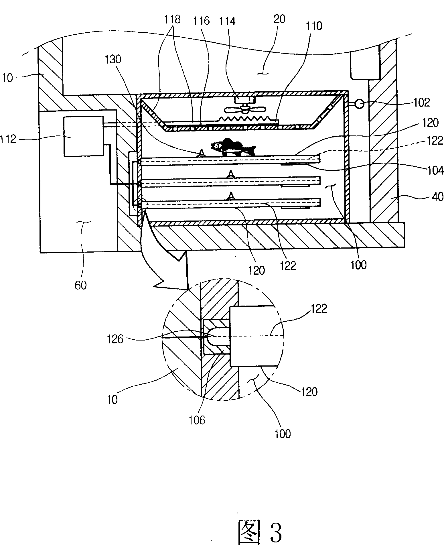 Defrosting device for refrigerator