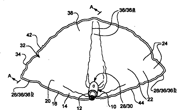 Mop head having a sheet of mop material forming a splayable skirt