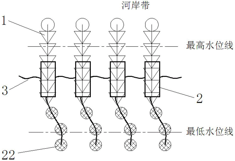 Method for building green curtain suitable for steep slope type hydro-fluctuation belt and green curtain flotation devices