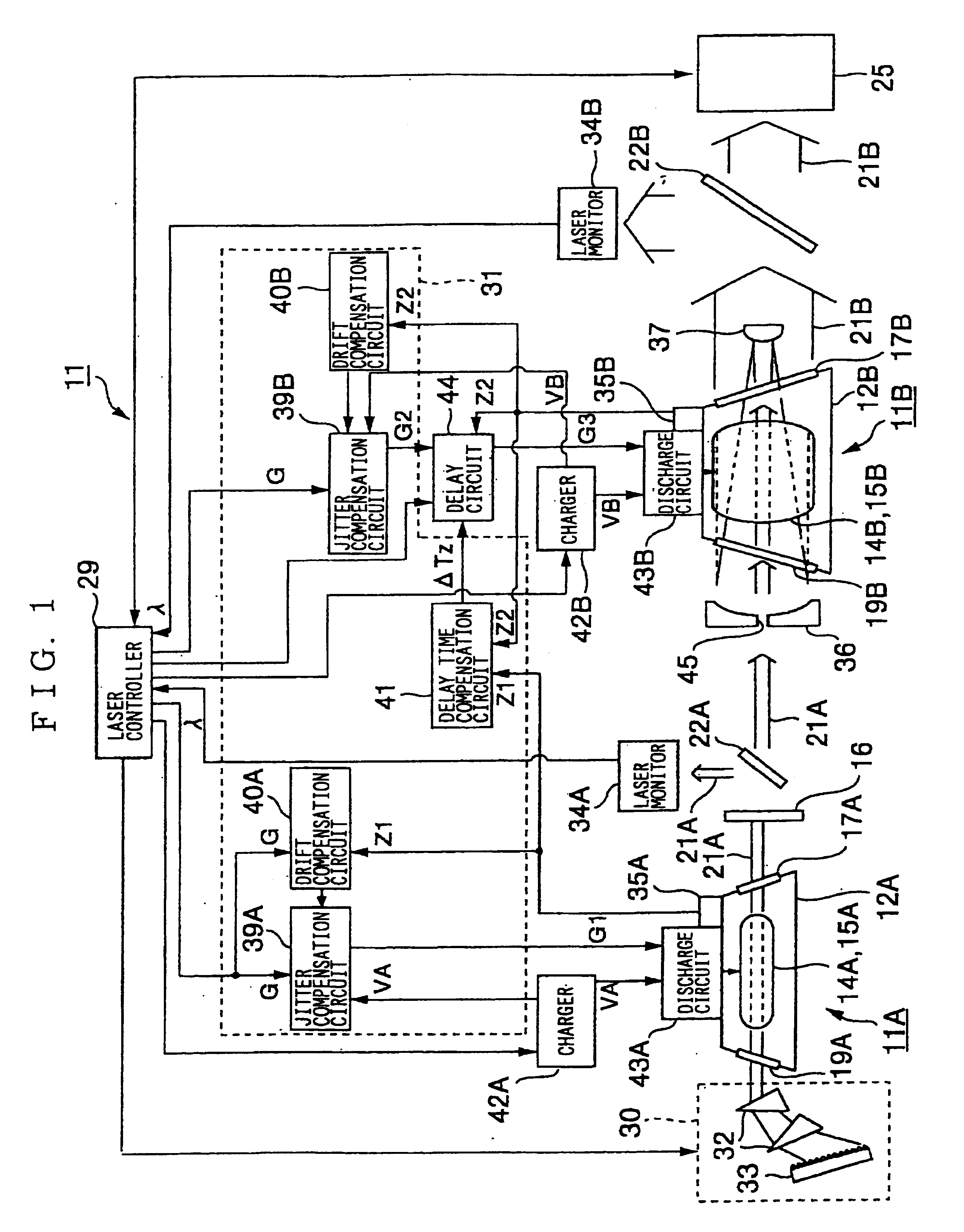 Injection locking type or MOPA type of laser device