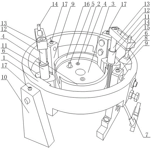 A fast positioning tool for milling hole of strong suction eccentric upper head flange