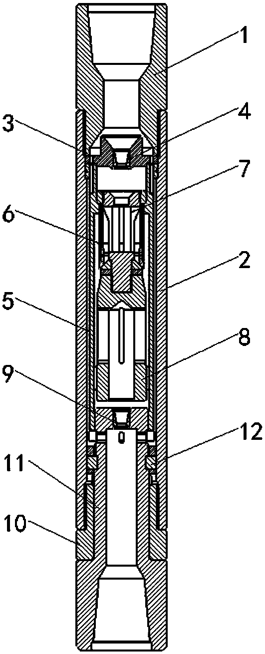 Flow division type jetting and suction hydraulic impactor