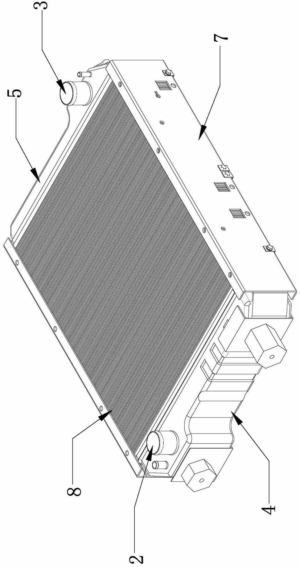 Aluminum finned water tank of water-cooled engine