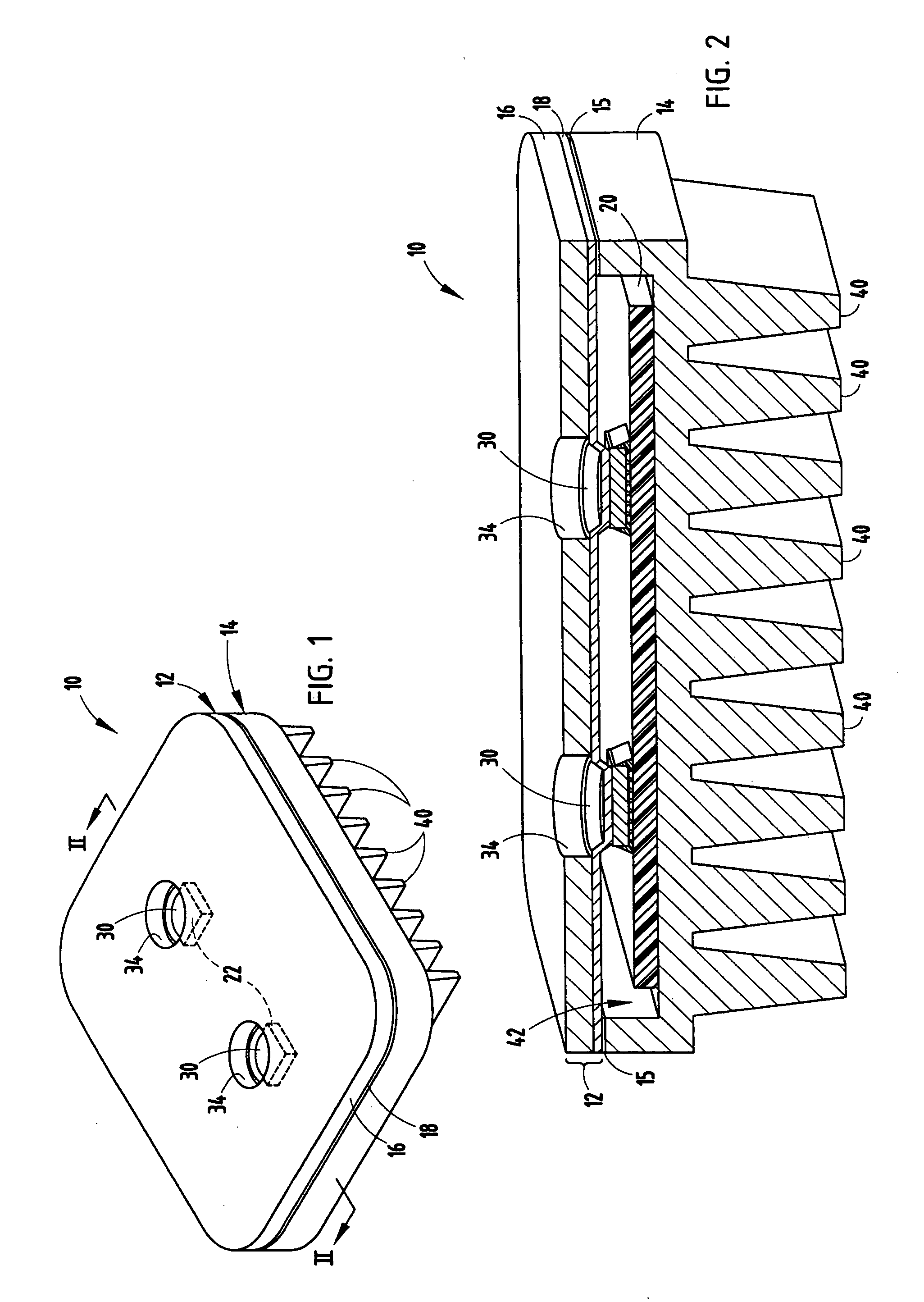 Heat sink electronic package having compliant pedestal