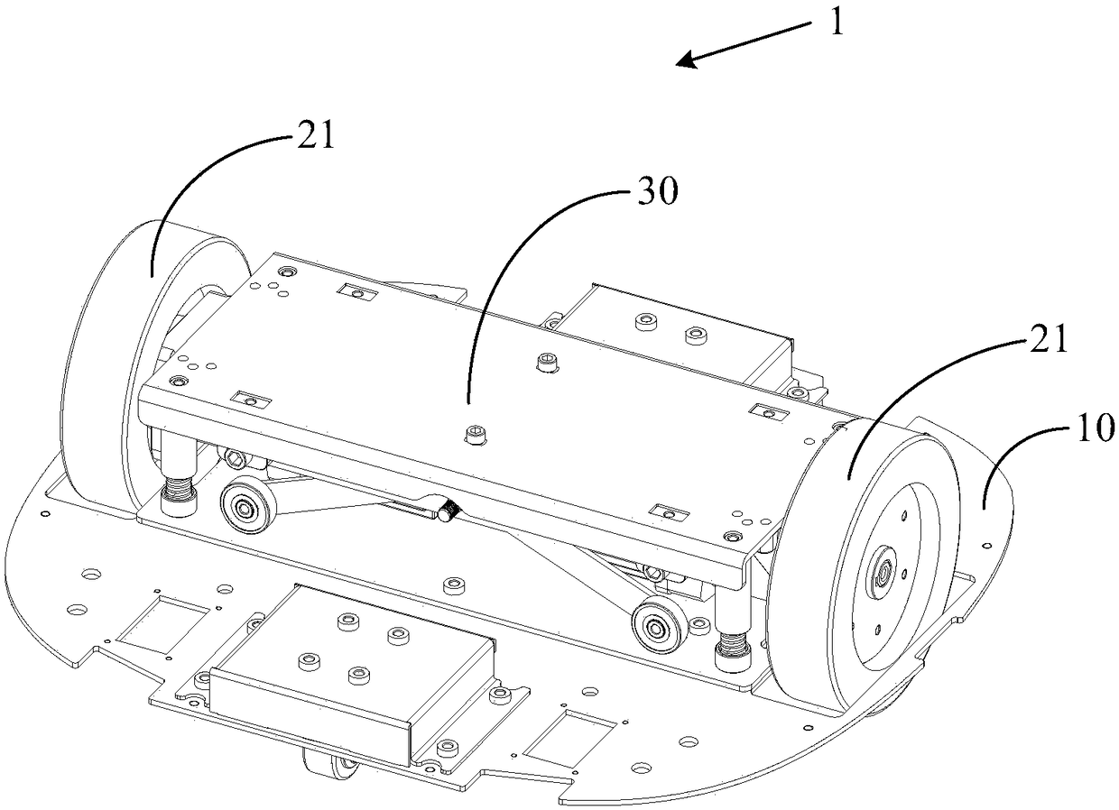 Robot chassis and automatic guided transport vehicle