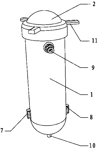 External pressure type filter element housing