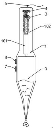 Quantitative releaser for releasing microbial solution and using method thereof