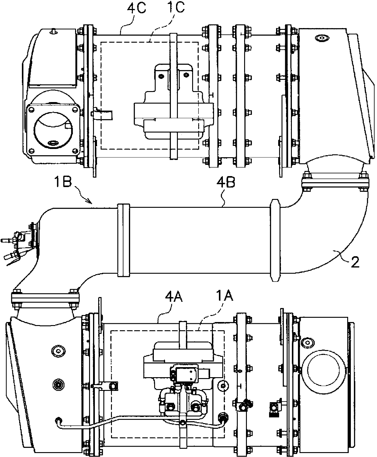 Mixing device for reducing agent aqueous solution and exhaust gas post-processing device