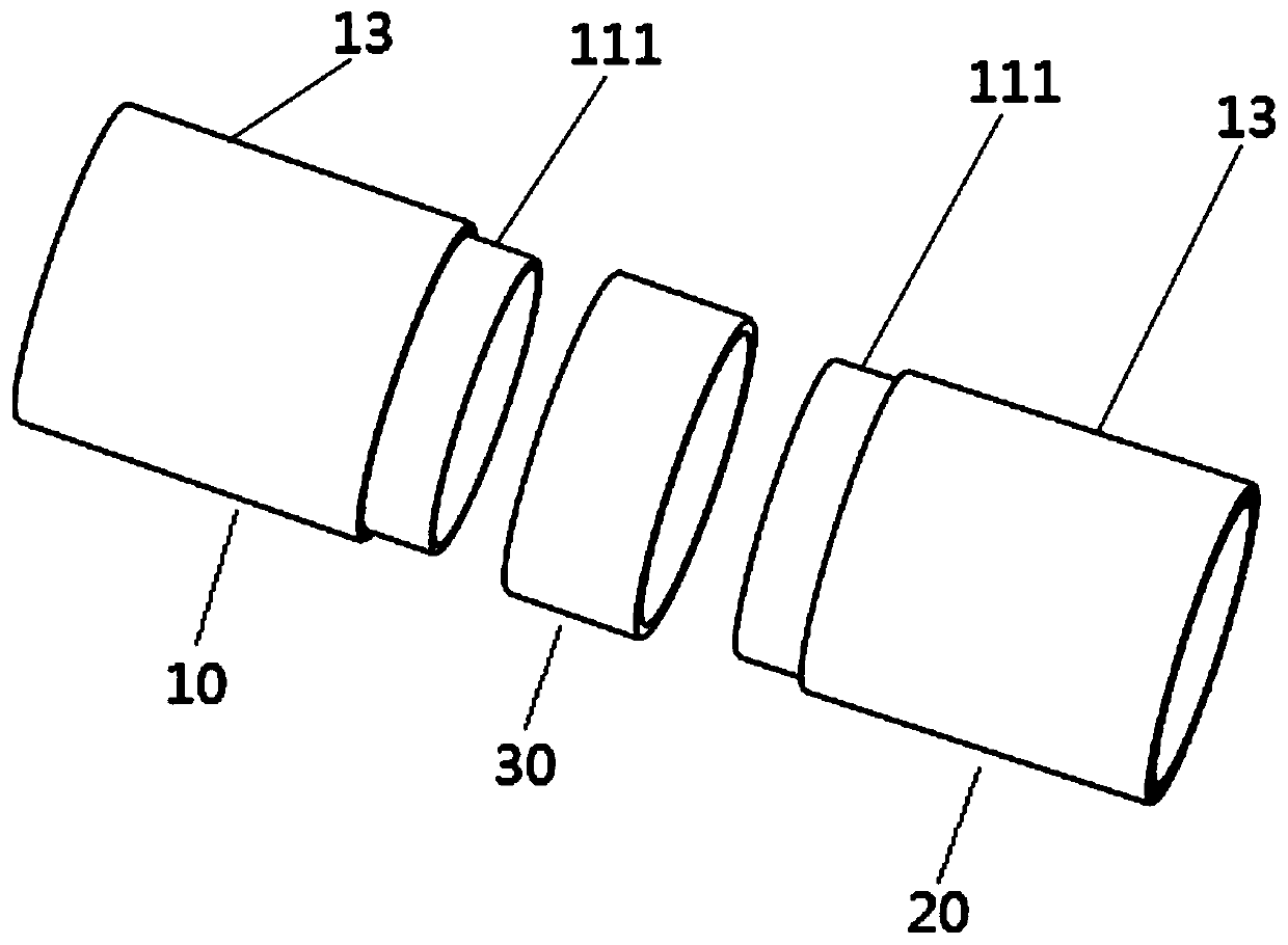 RTP tube electric-melting non-variable-size connecting structure and connecting method thereof