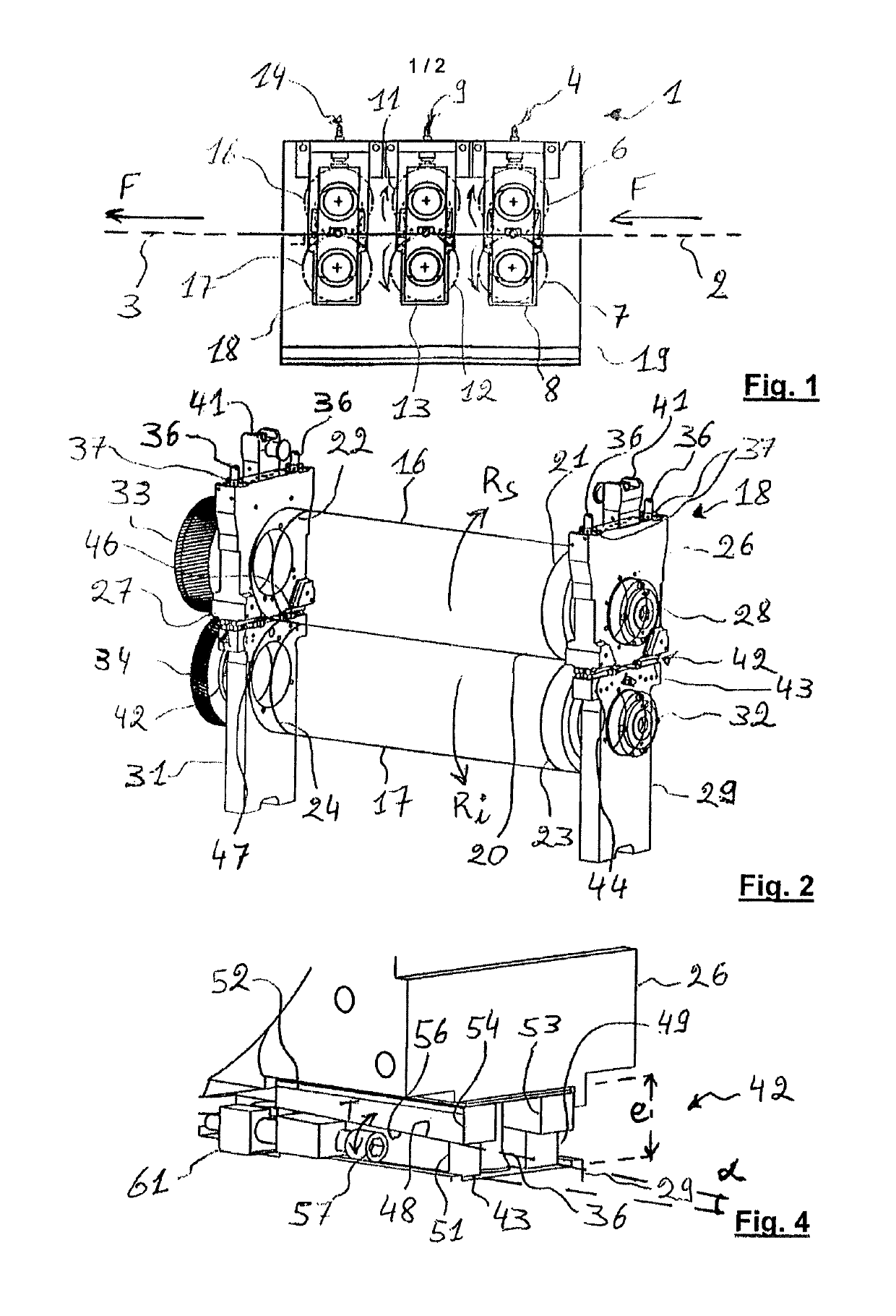 Adjustable converting arrangement for a flat substrate, cassette, unit and machine provided therewith