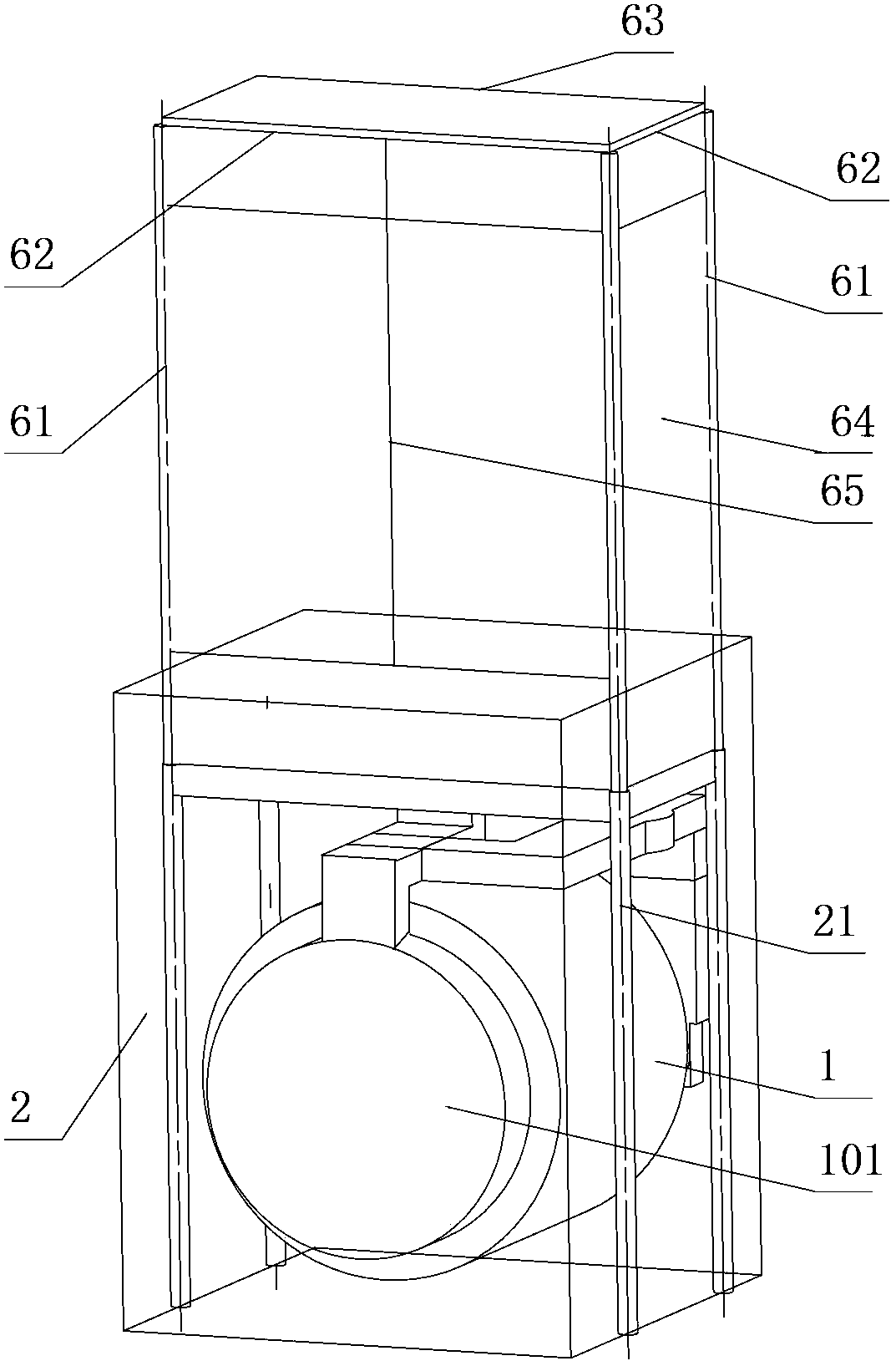 Washing and drying all-in-one machine with two drying cavities