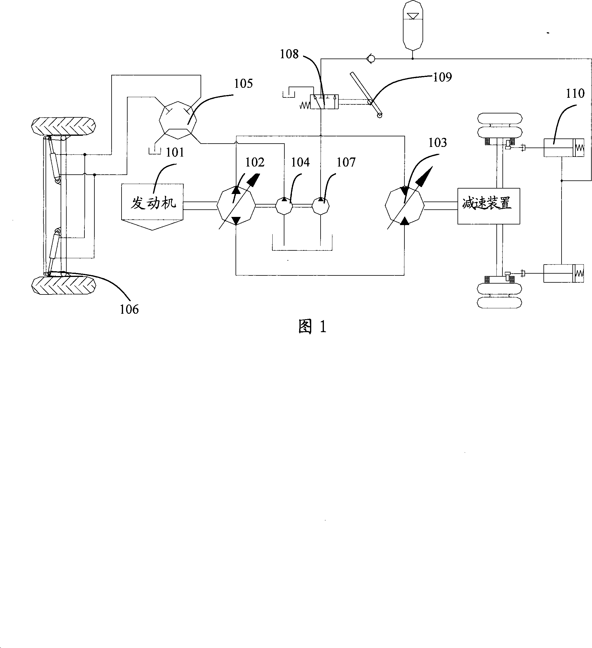 Hydraulic chassis engineering machinery walking control method and control system