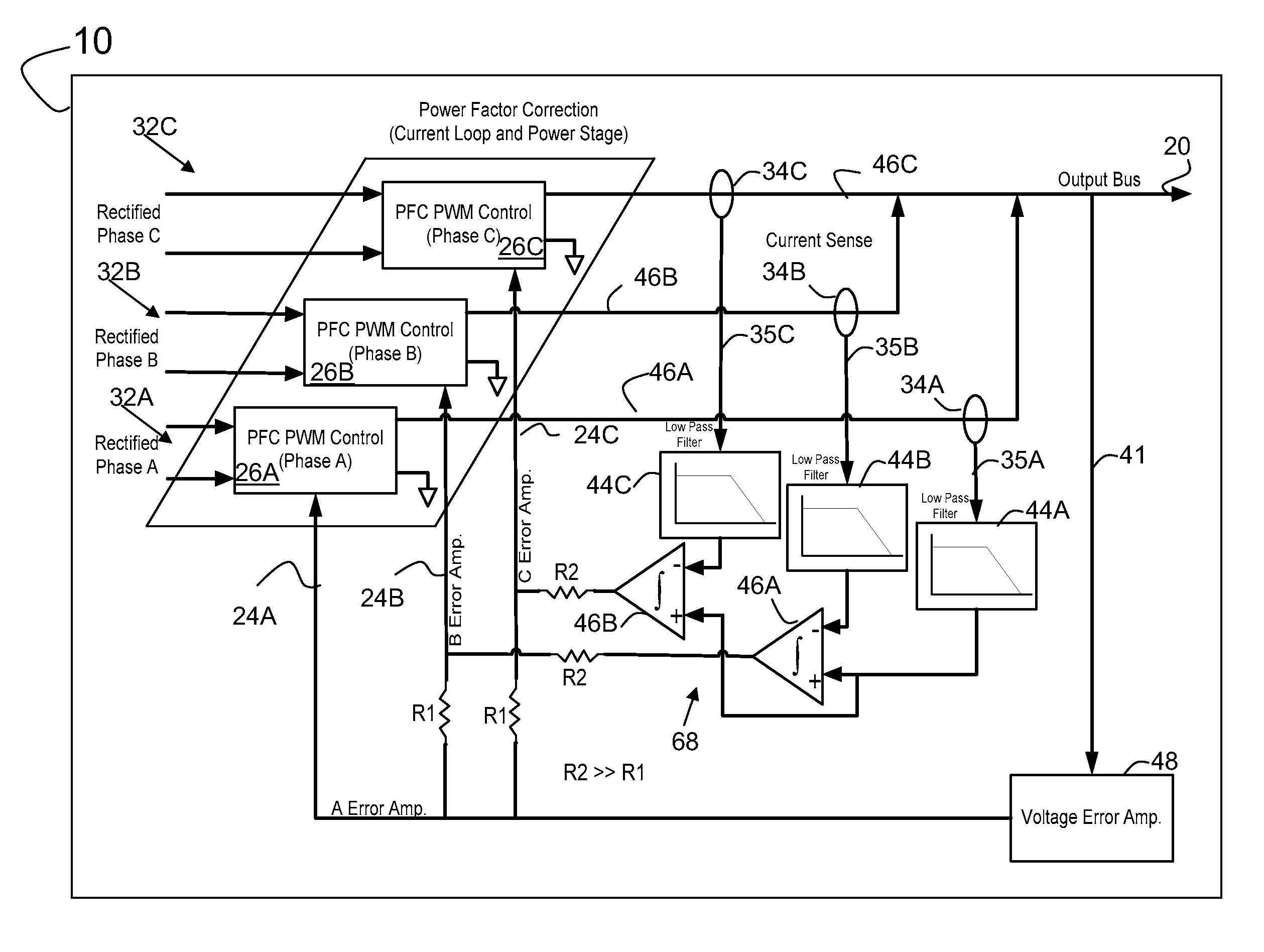 Method of and apparatus for power factor correction in a power supply