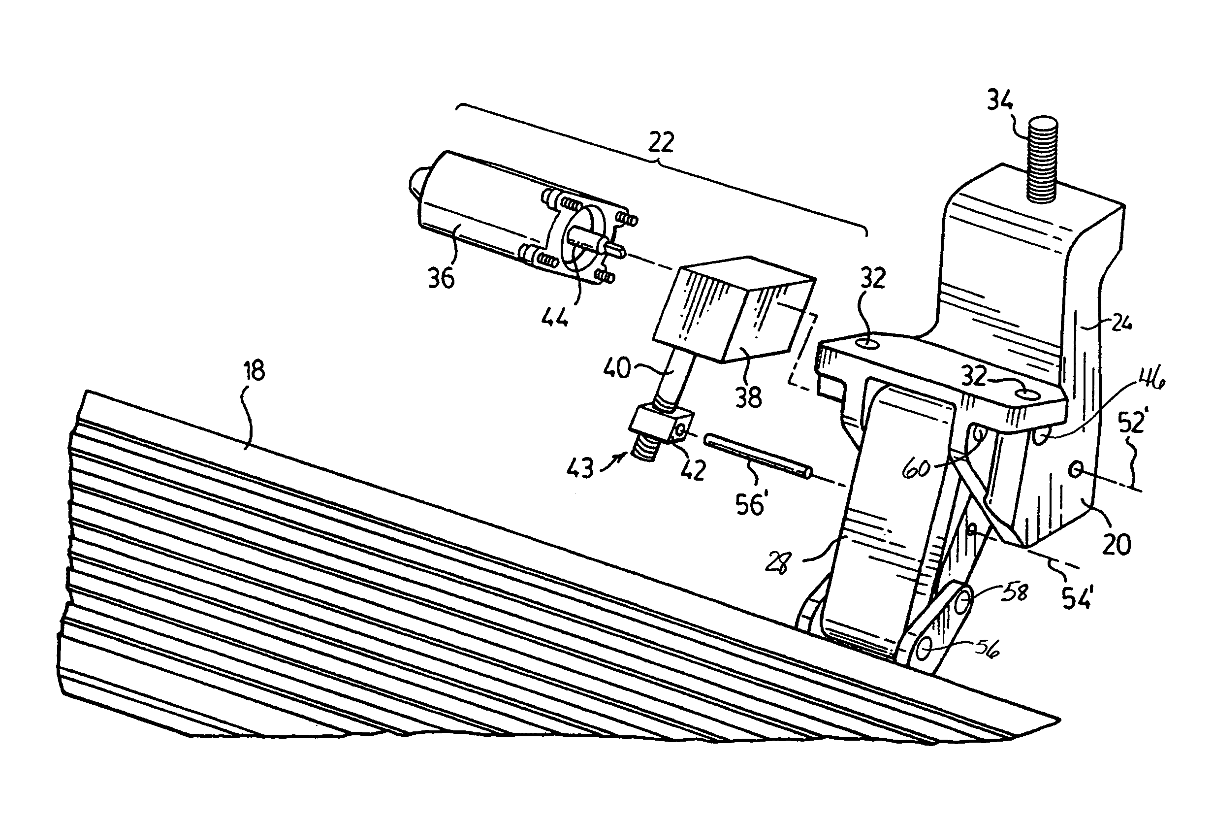 Powered running board with linear drive