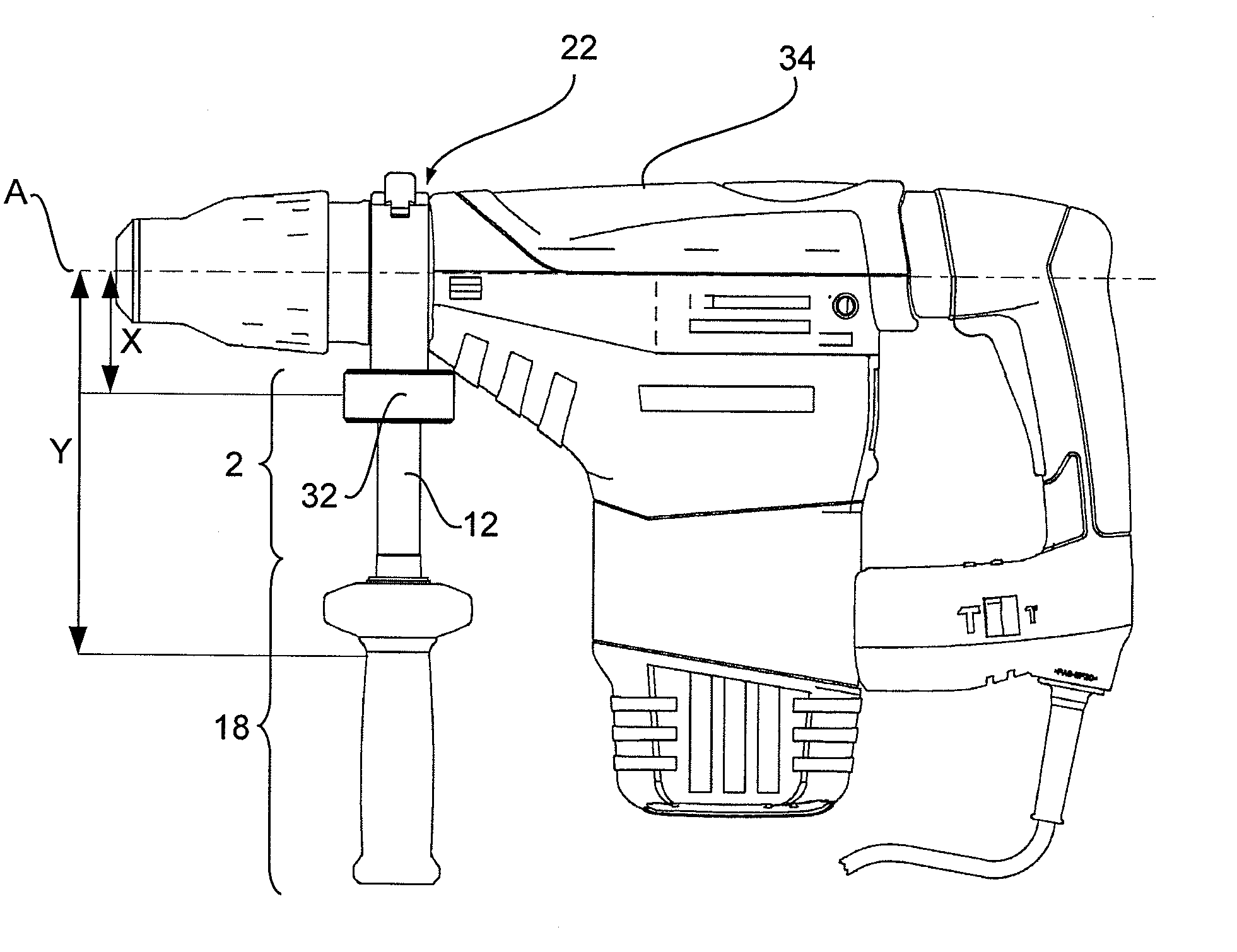 Vibration-damped holder for additional handle