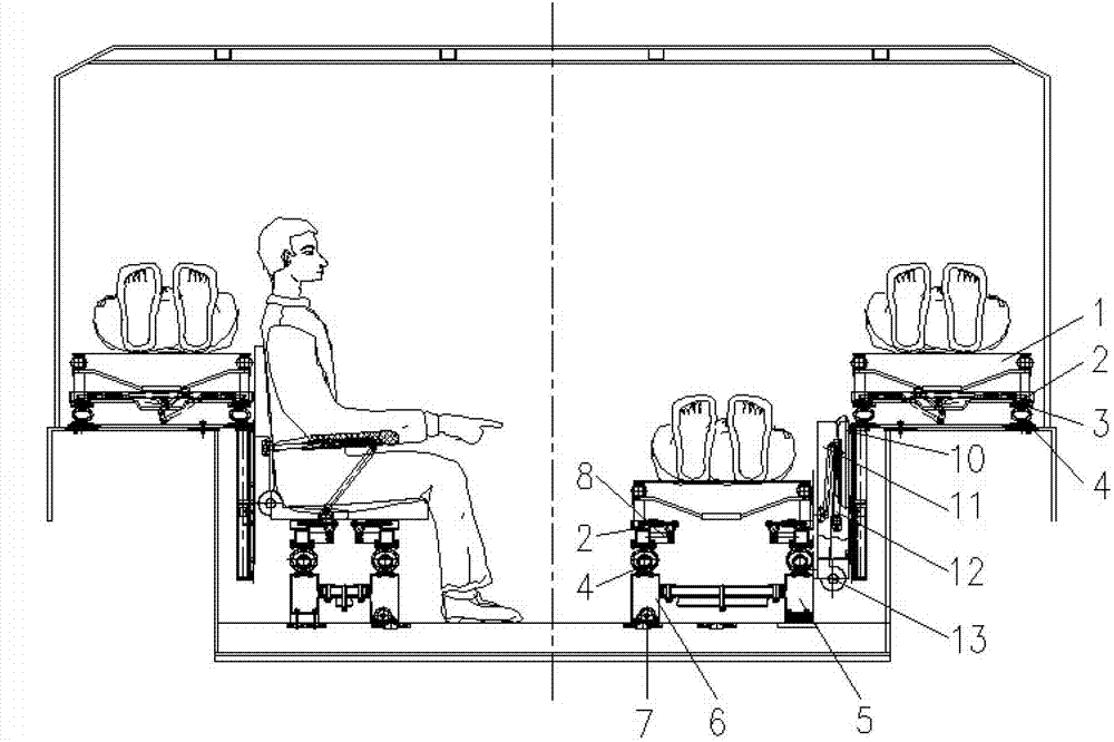 Rescue cabin stretcher support frame system