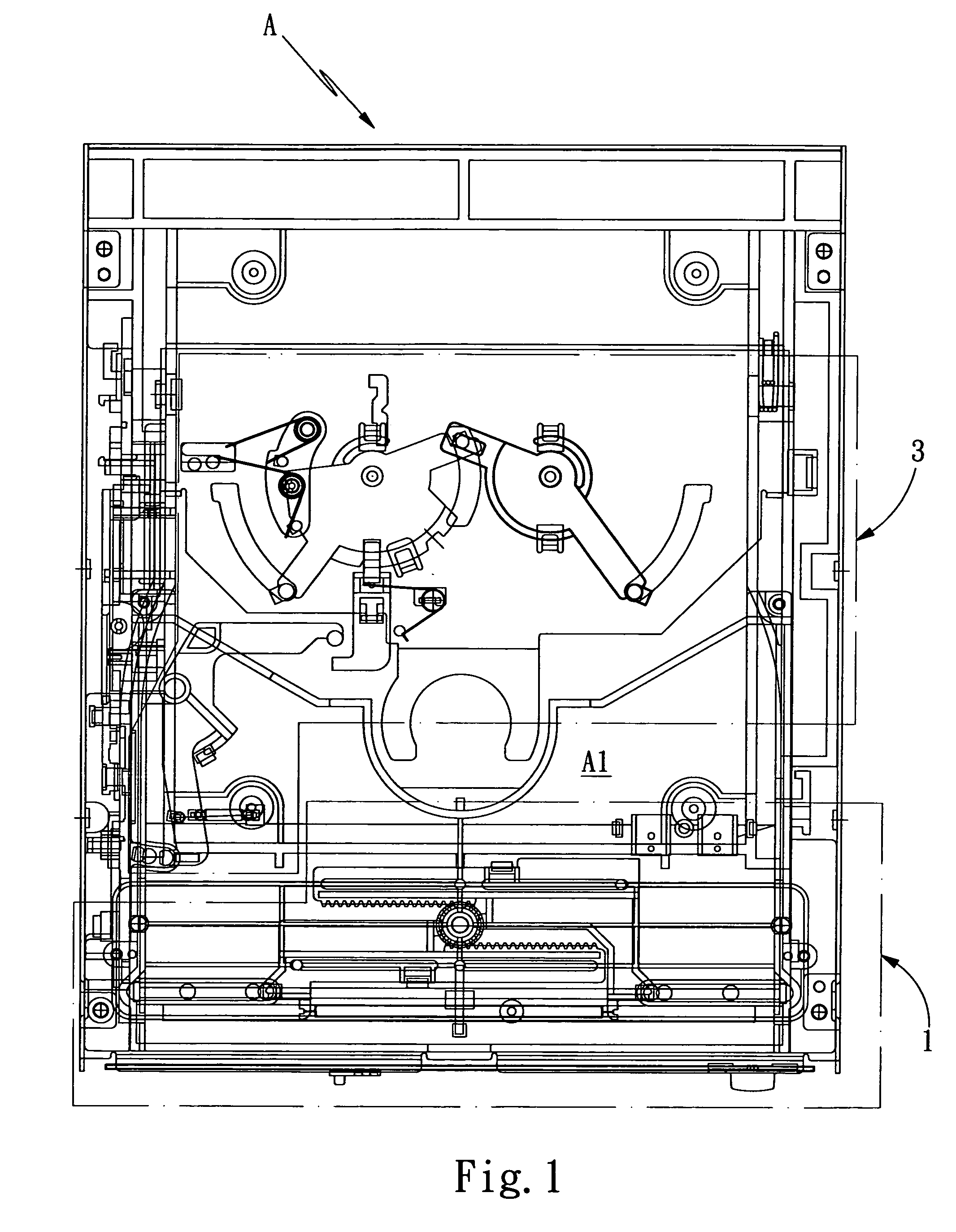 Disc-conveying structure of a slot-in optical disc device