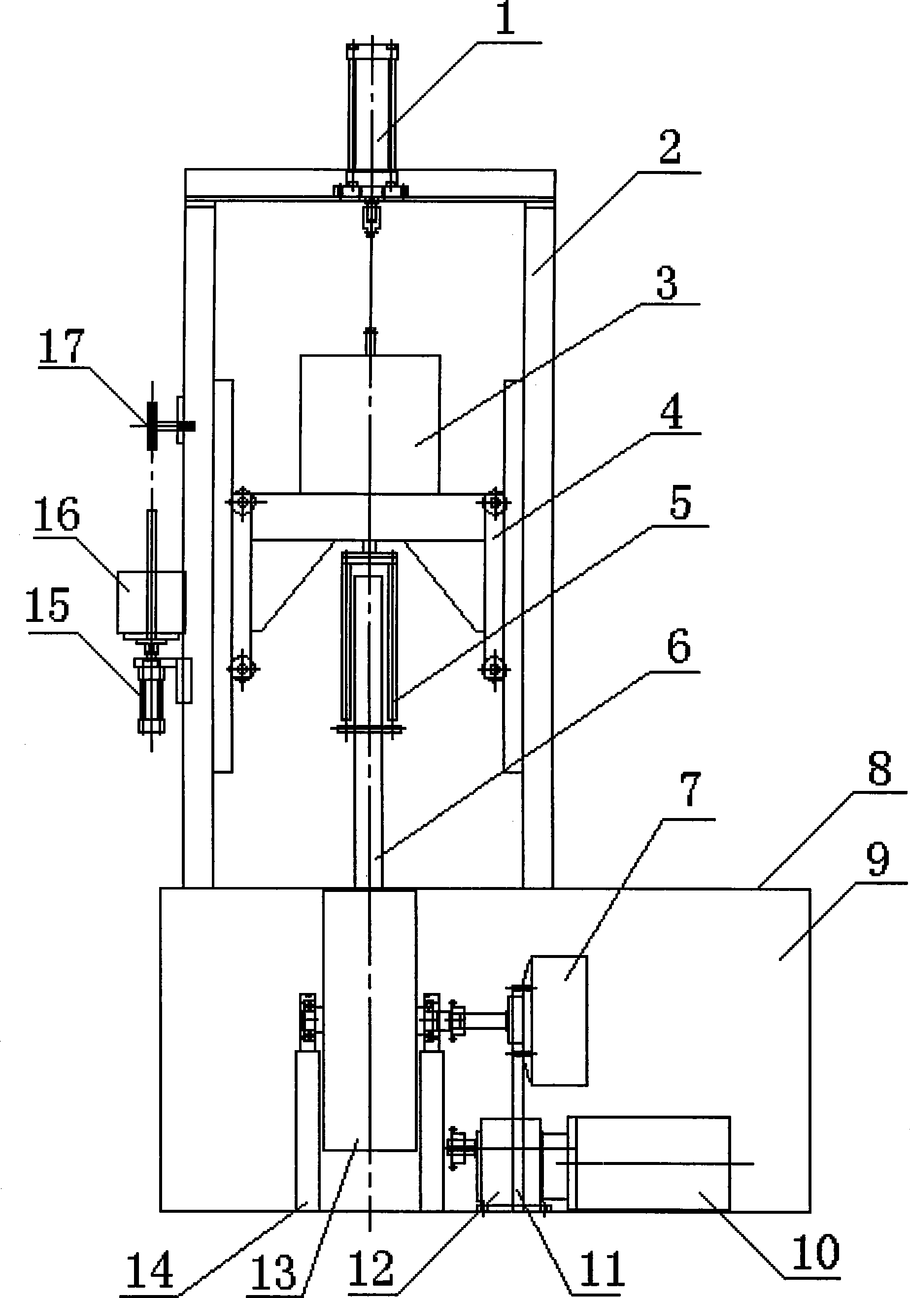 Wheel traveling life test machine