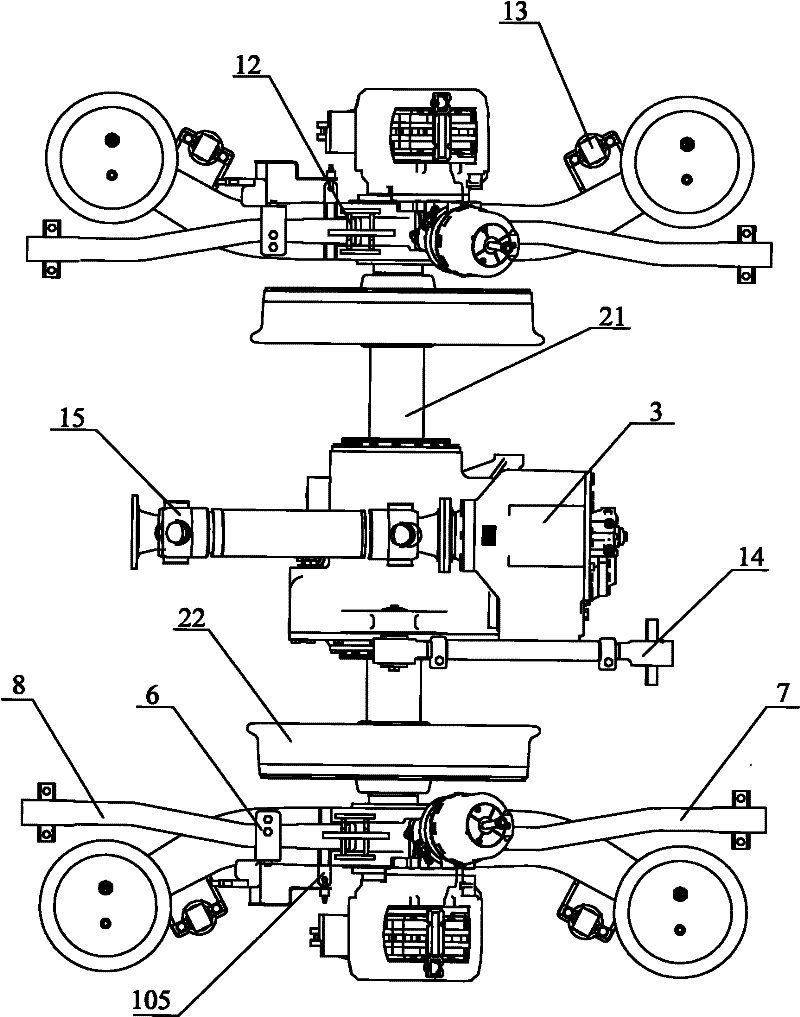 Power bogie for meter gauge