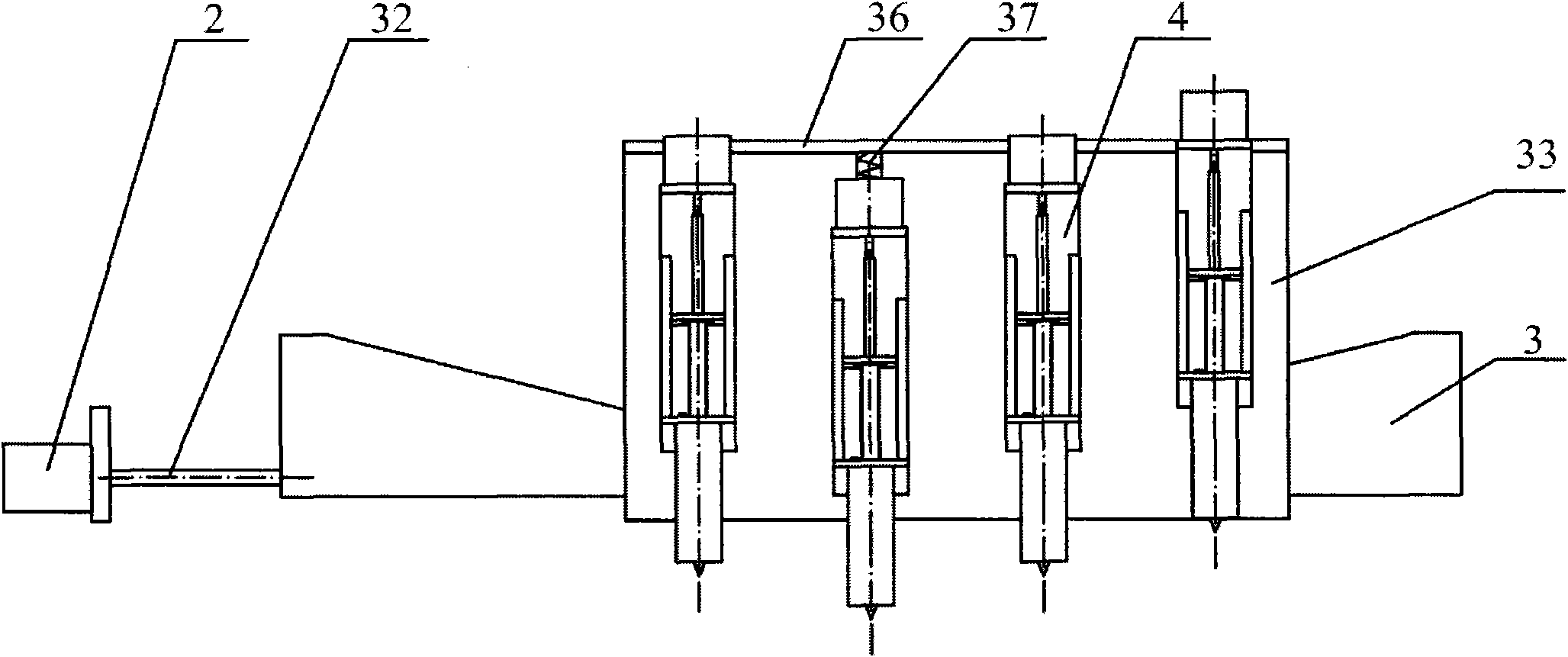 Multi-nozzle injection device for complex organ prosoma three-dimensional controlled forming machine