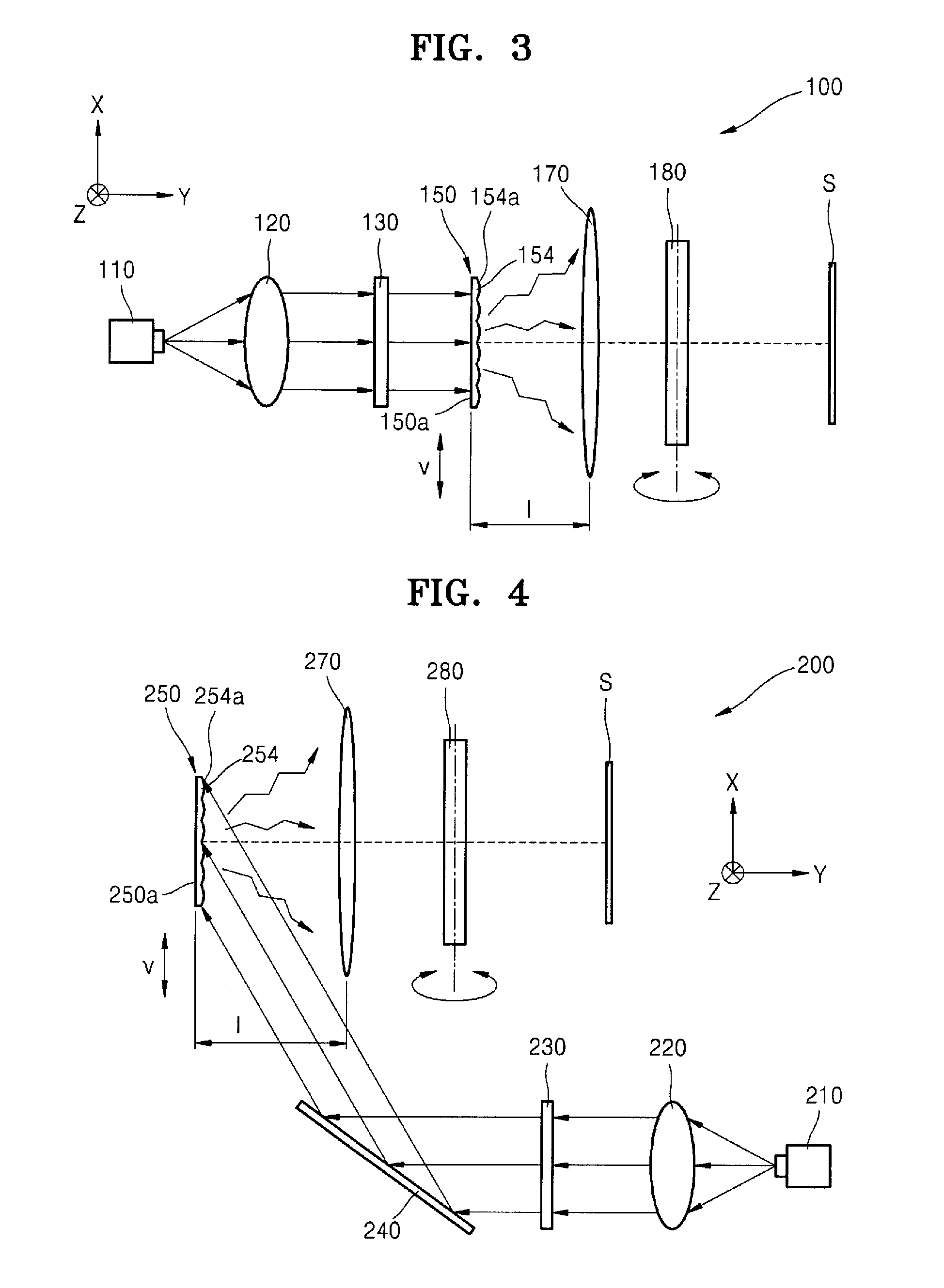 Diffuser having shape profile for reducing speckle noise and a laser projection system employing the same