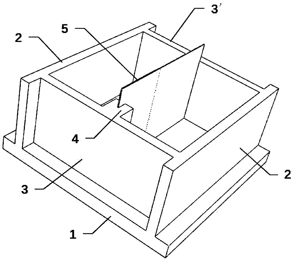 Forming die for testing interface fracture performance of heterogeneous concrete and preparation method