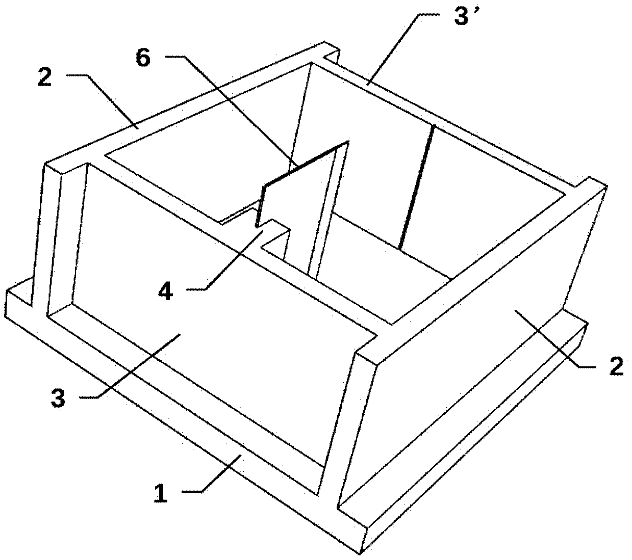 Forming die for testing interface fracture performance of heterogeneous concrete and preparation method