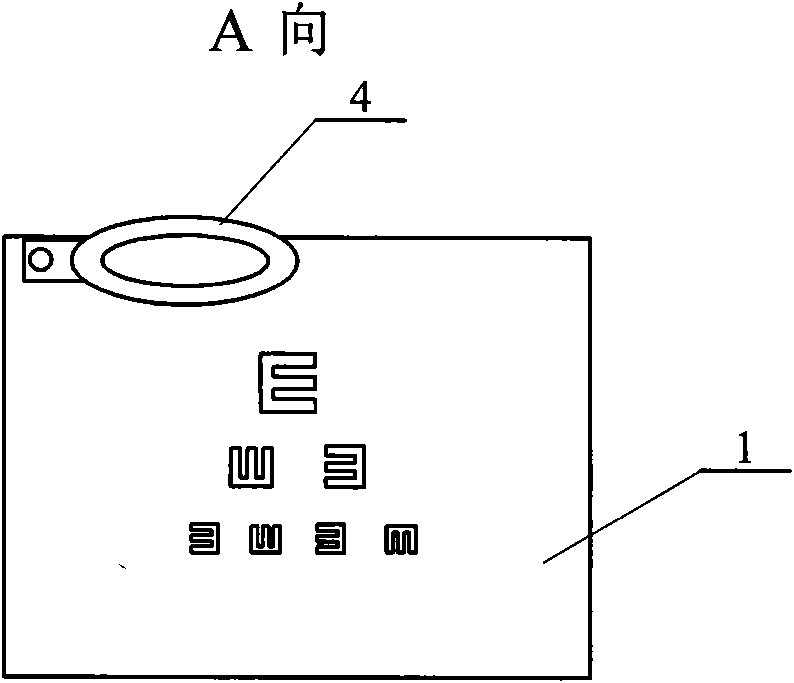 Near vision chart with distance positioning screw rod