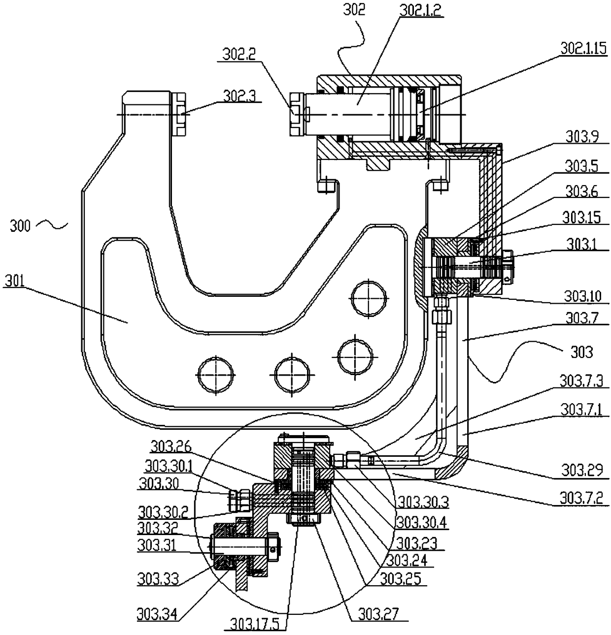 Oil circuit assembly of hydraulic riveting machine