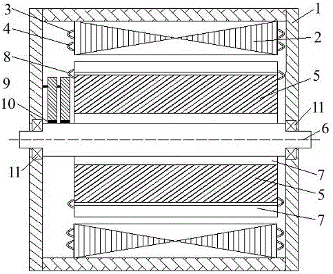 Hybrid excitation permanent magnet synchronous motor with third harmonic excitation