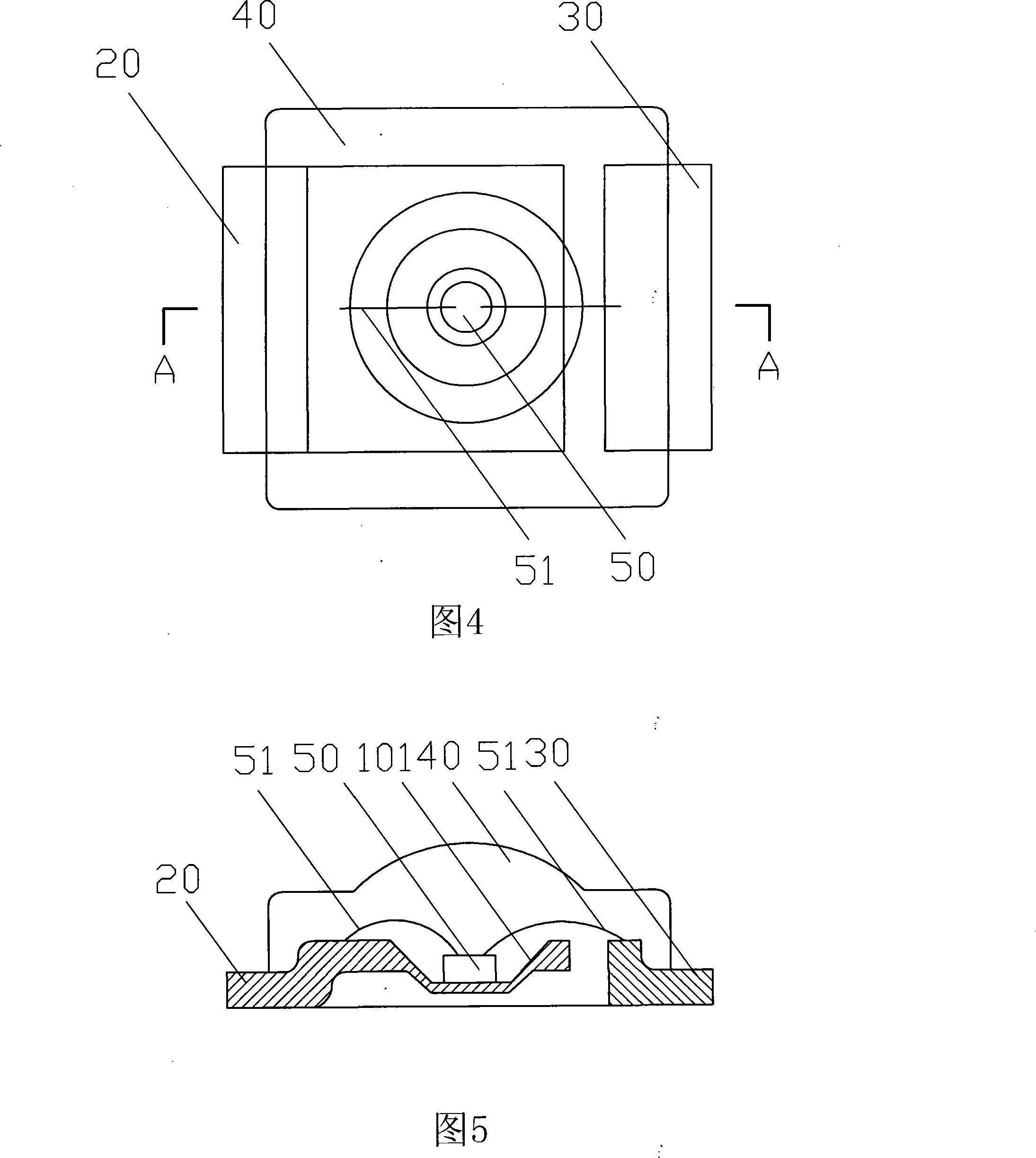 LED lamp plate structure with patch type bracket and its production process