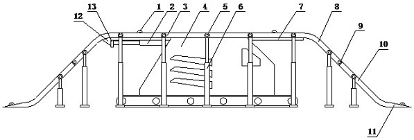 Unimpeded overpass vehicle for road maintenance