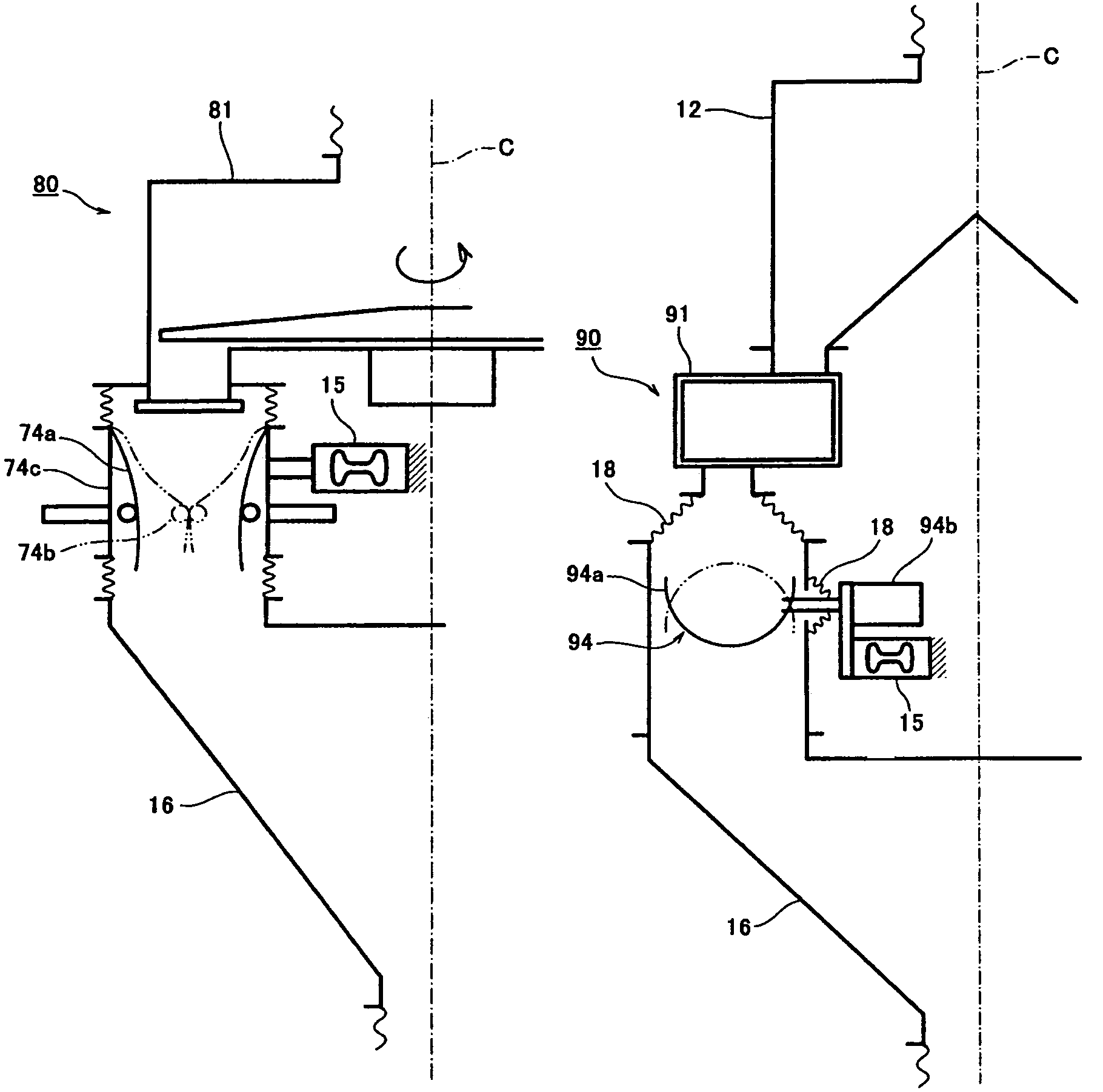 Granular material weighing hoppers containing pinch values or flipping-type hoppers