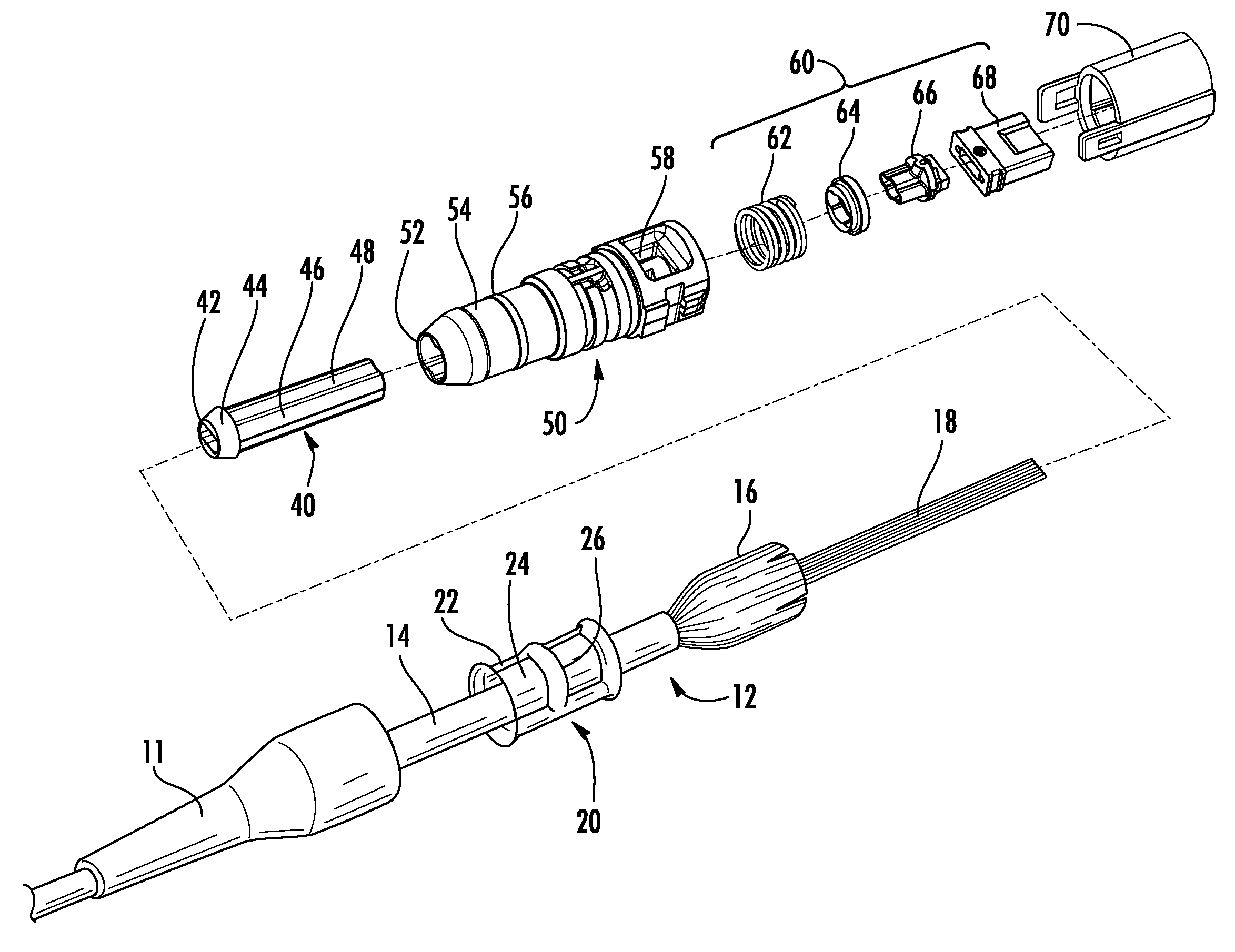 Fiber optic cable assemblies with mechanically interlocking crimp bands and methods of making the assemblies