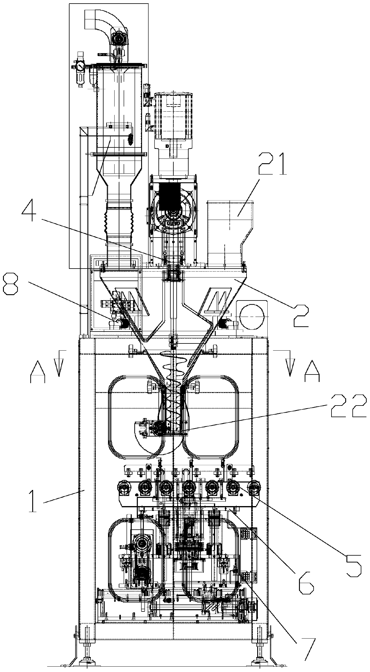 Vertical high-precision powder dosing device with three-axis movement