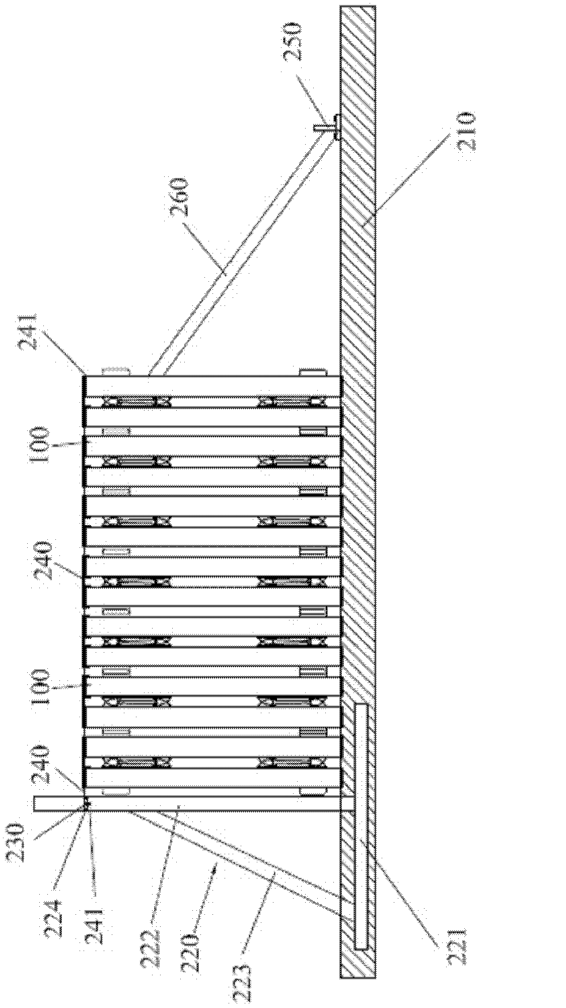 Storage positioning device and method of ballastless track slabs