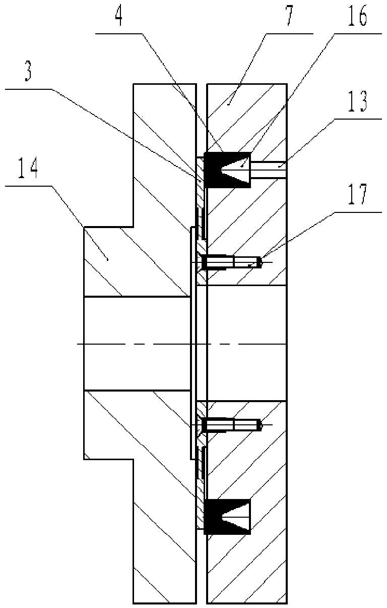 Compact type annular axial high accuracy positioning and clamping mechanism, and using and manufacturing method thereof