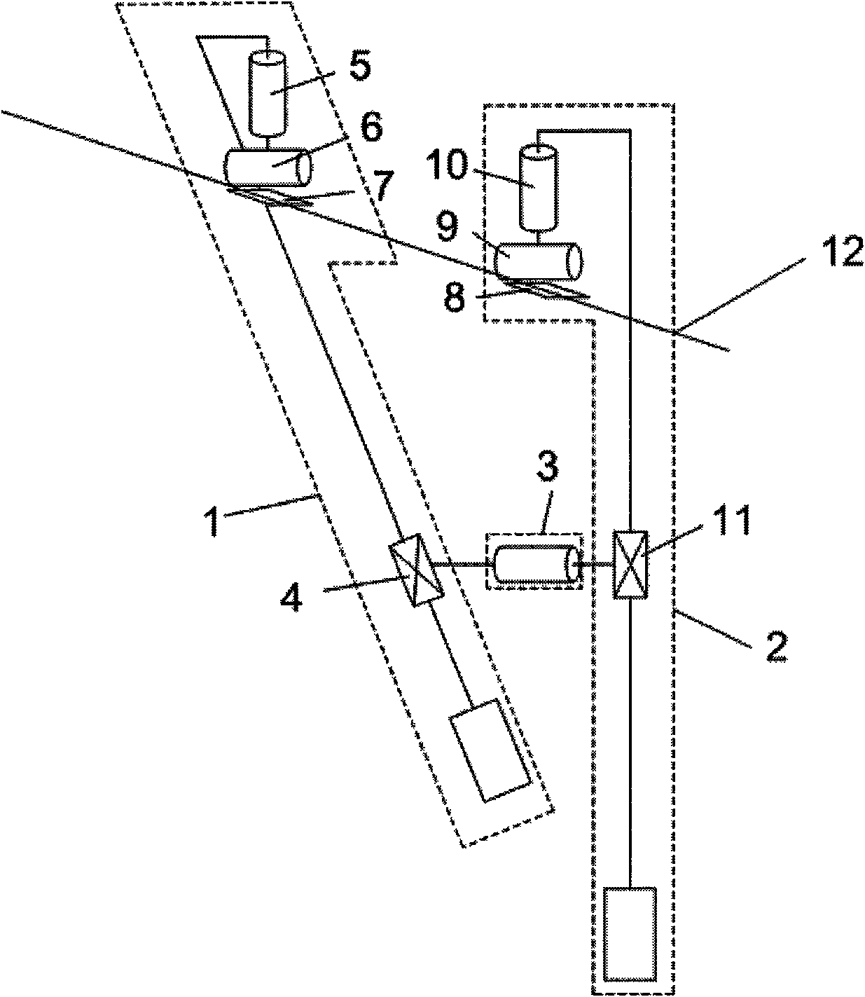 Overhead cable climbing robot walking and obstacle spanning mechanism