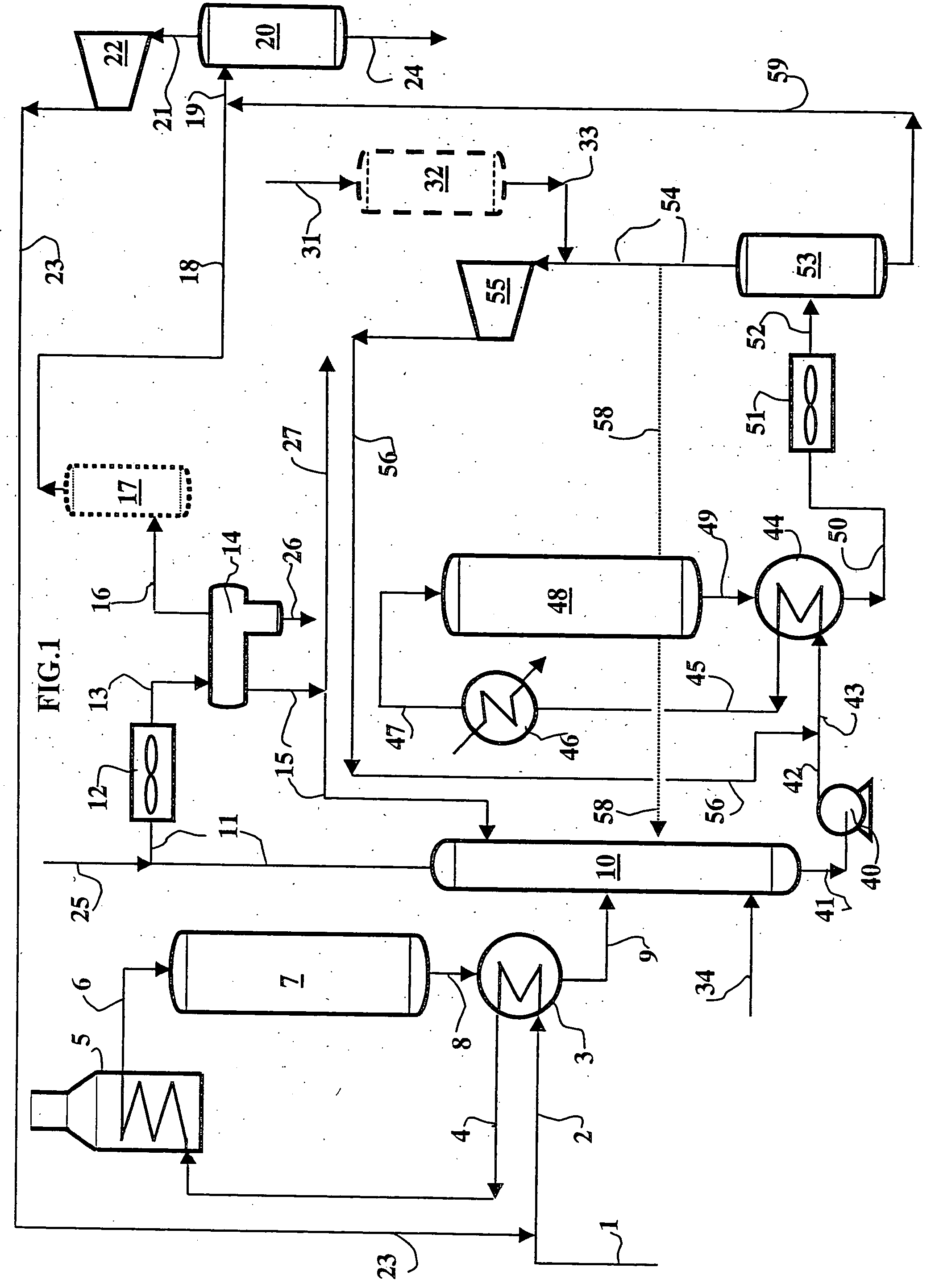 Two-step method for hydrotreating of a hydrocarbon feedstock comprising intermediate fractionation by rectification stripping