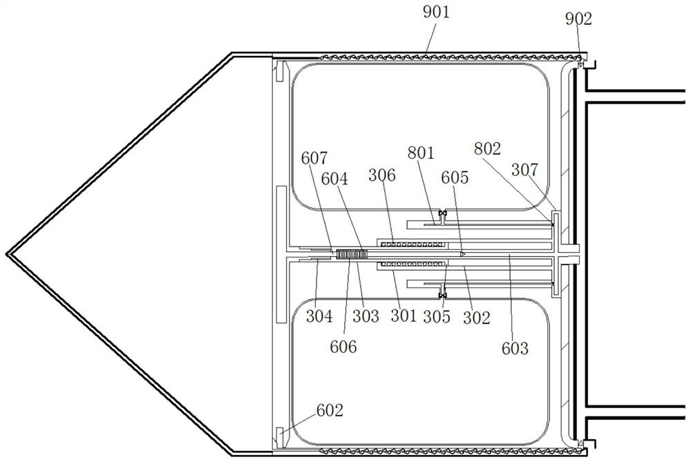 A kind of cavitation self-rotating water buffer device